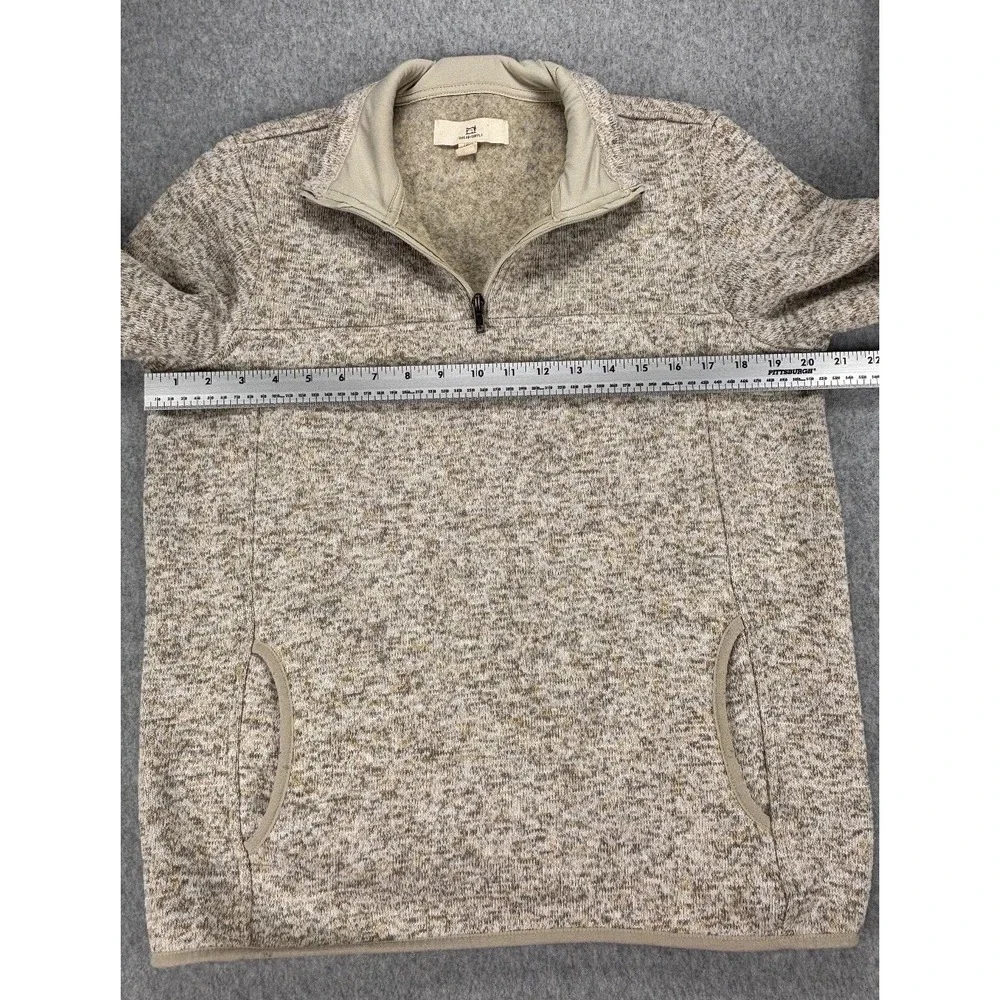 Thread & Supply Oatmeal Quarter Zip Fleece Pullover L Cozy Minimalist Outdoor - Picture 7 of 10